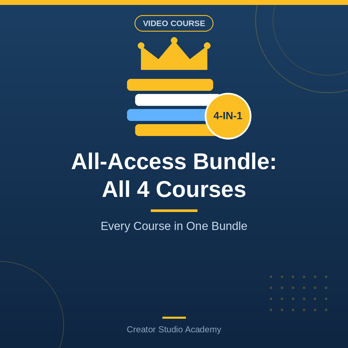 best online courses for creators and online sellers - all-access bundle with 4 video courses